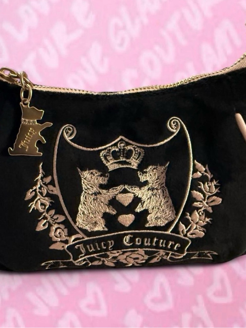 Juicy Couture New Love Chapter Mini Shoukder Bag Twig Scottie Dogs - Liquorice - Picture 4 of 8